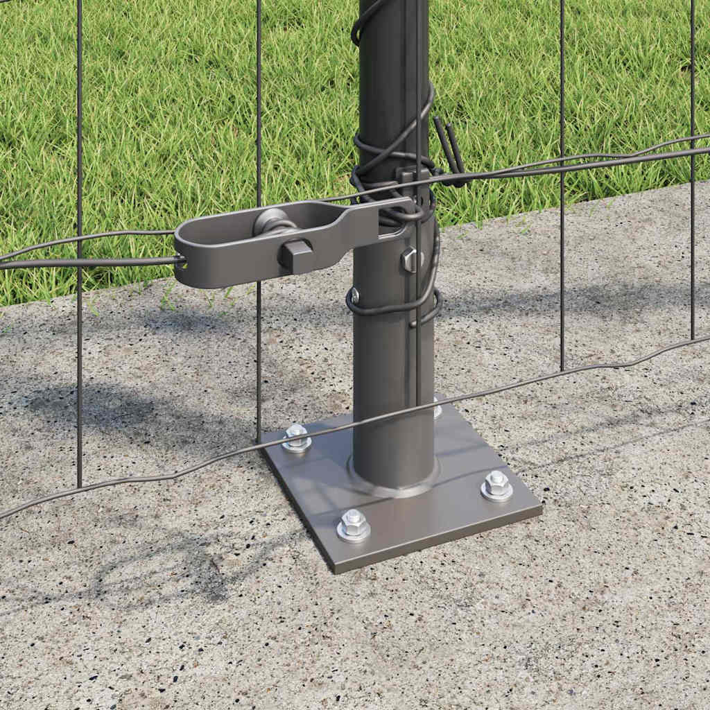 Zaun mit Pfosten Grau 1,2 x 25 m Stahl