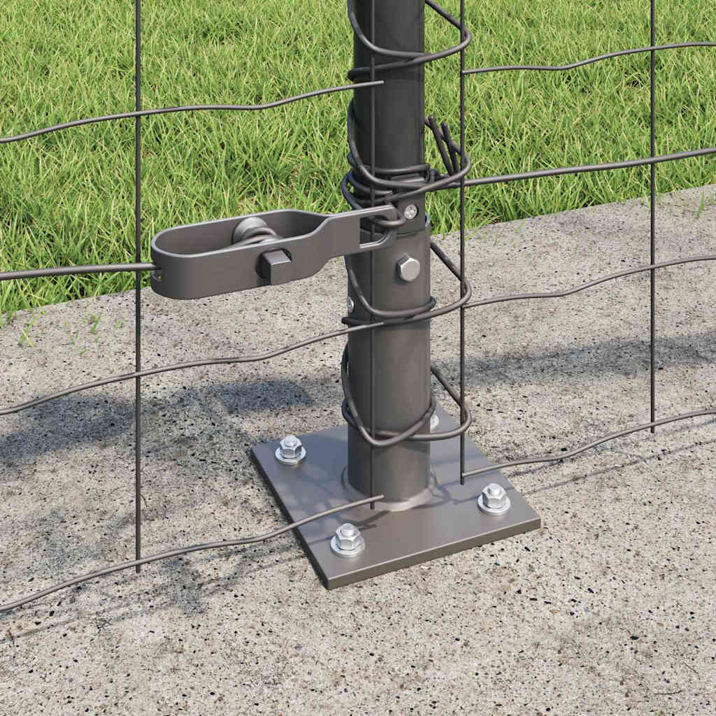Zaun mit Pfosten Grau 0,6 x 25 m Stahl