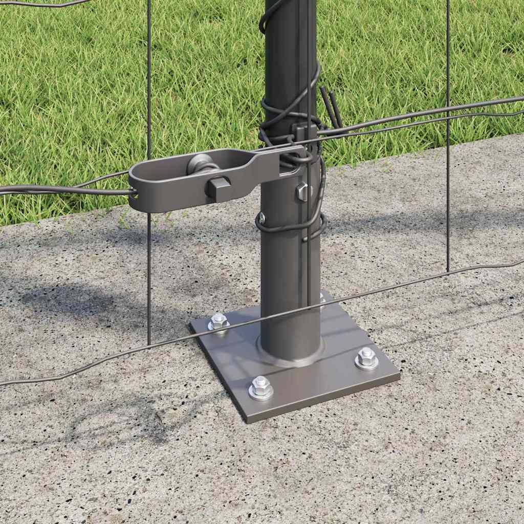 Zaun mit Pfosten Grau 1,2 x 25 m Stahl