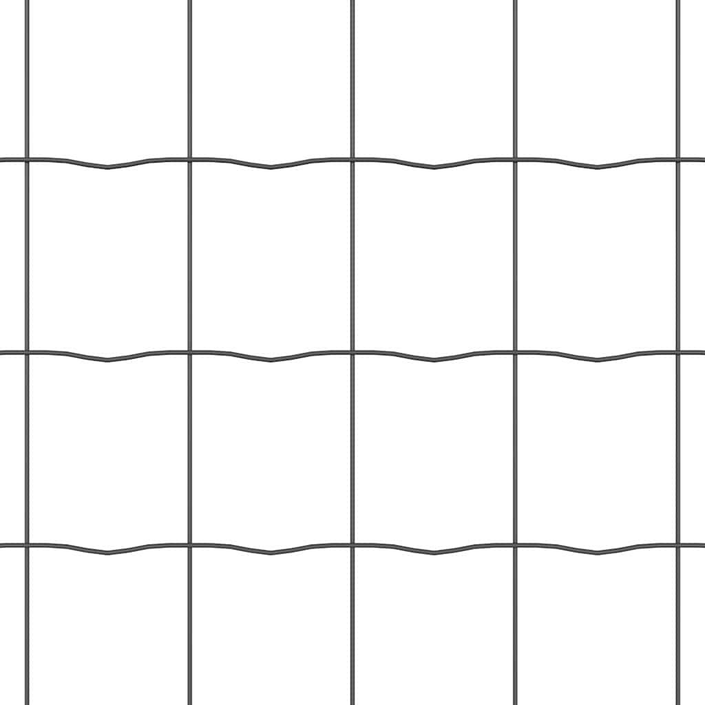 Zaun mit Pfosten Grau 1 x 10 m Stahl