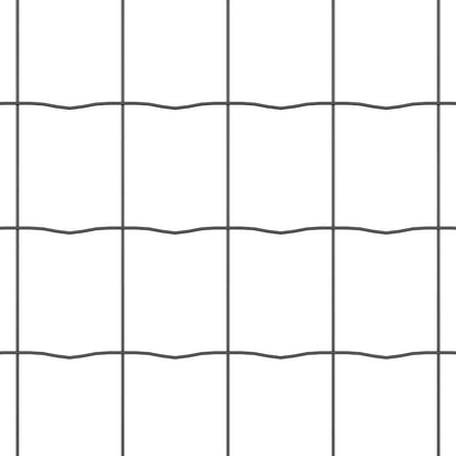 Zaun mit Pfosten Grau 1 x 10 m Stahl