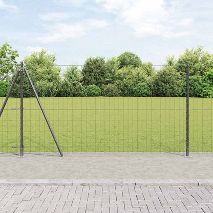 Zaun mit Pfosten Grau 1.2 x 10 m Stahl
