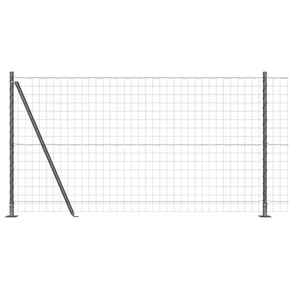 Zaun mit Pfosten Grau 1.2 x 10 m Stahl