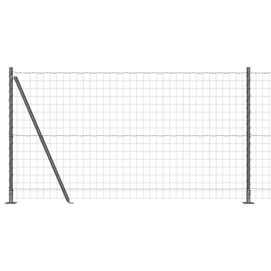 Zaun mit Pfosten Grau 1.2 x 10 m Stahl
