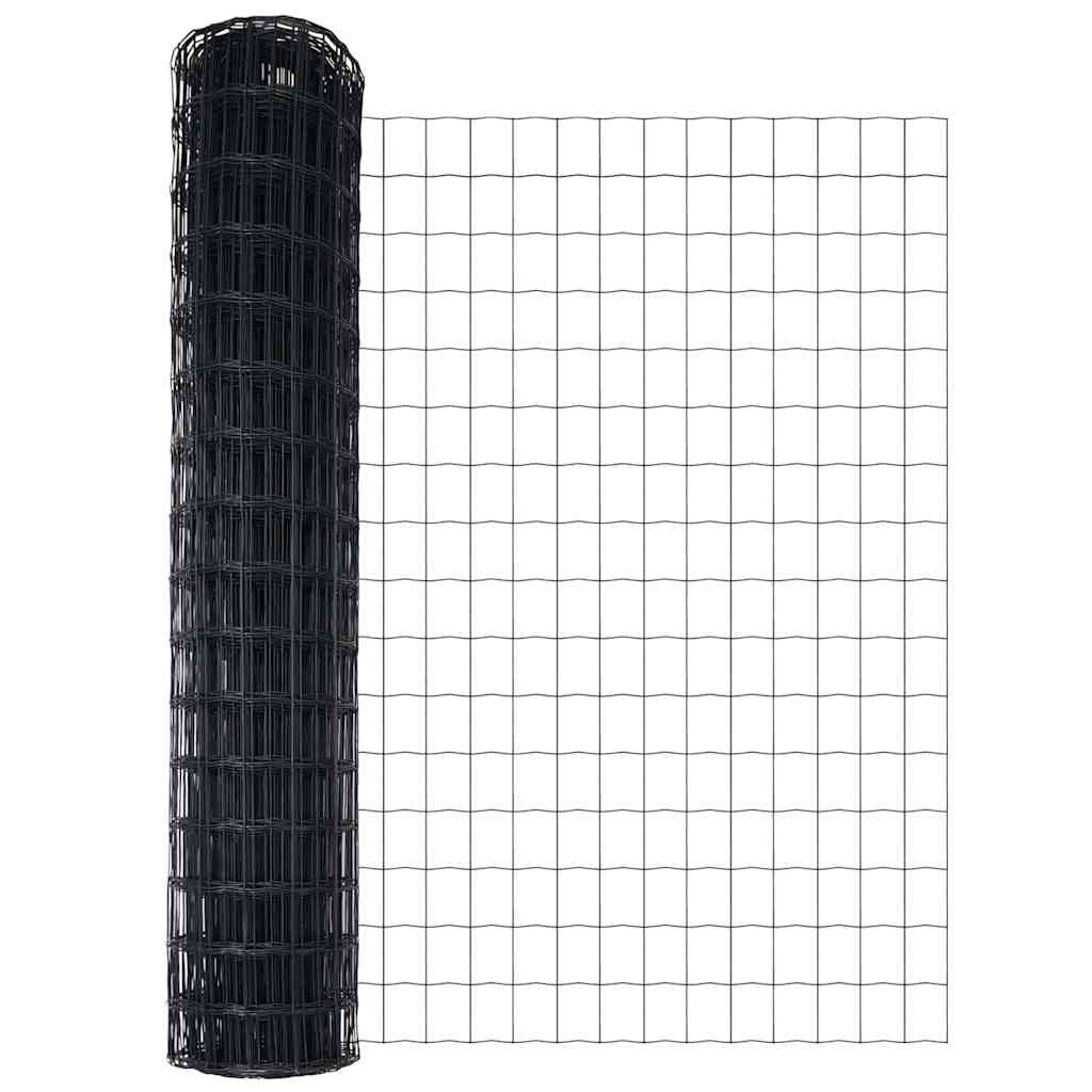 Zaun mit Pfosten Grau 1.2 x 10 m Stahl