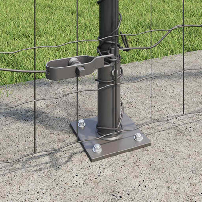 Zaun mit Pfosten Grau 1,4 x 10 m Stahl