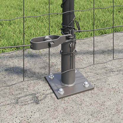 Zaun mit Pfosten Grau 1,2 x 25 m Stahl