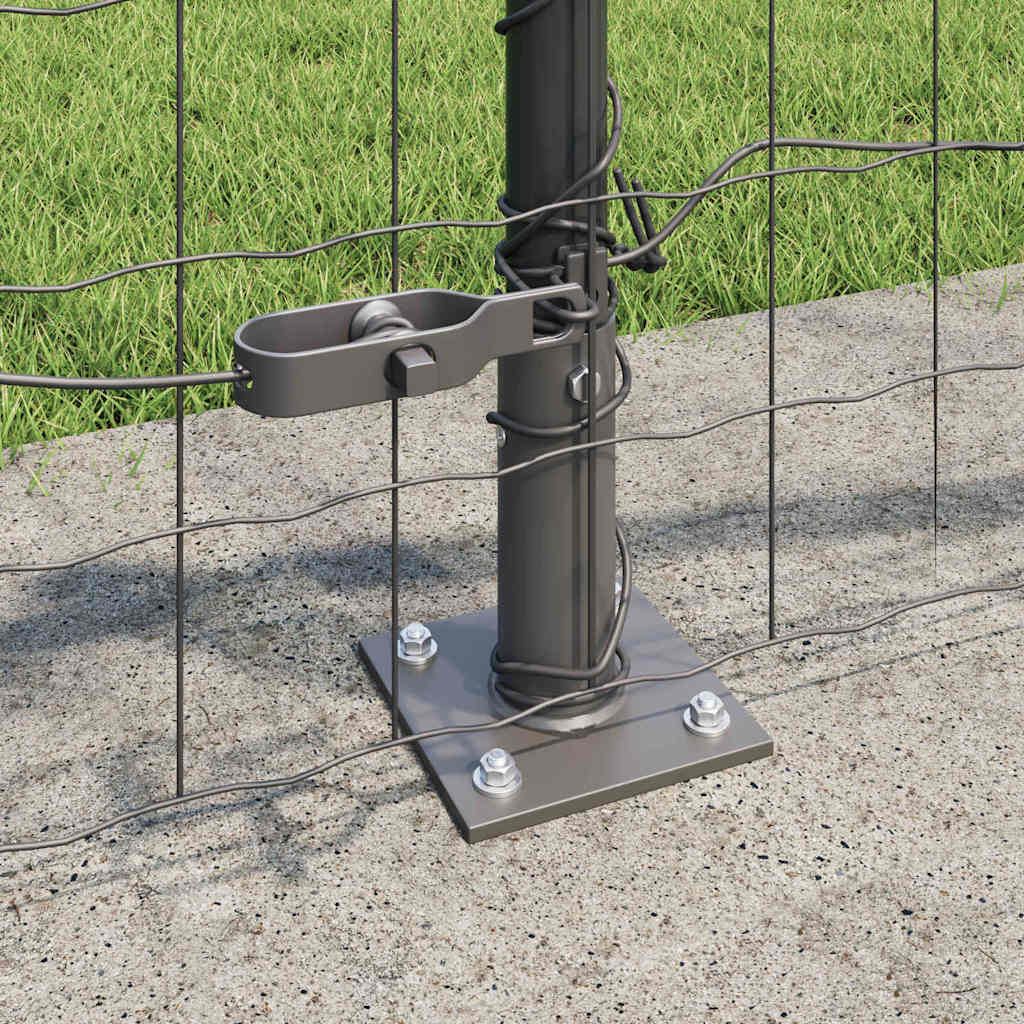 Zaun mit Pfosten Grau 0,6 x 50 m Stahl