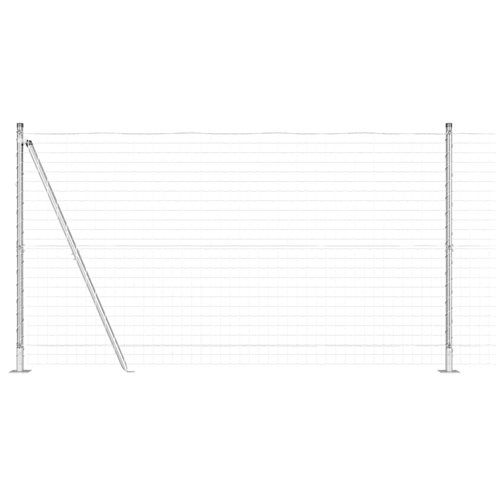 Zaun mit Pfosten Silber 1.2 x 10 m Stahl
