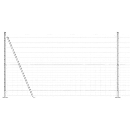 Zaun mit Pfosten Silber 1.2 x 10 m Stahl