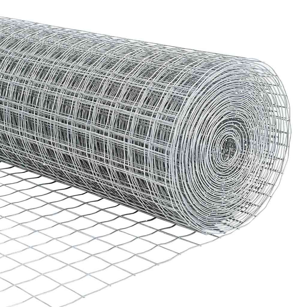 Zaun mit Pfosten Silber 1.4 x 10 m Stahl