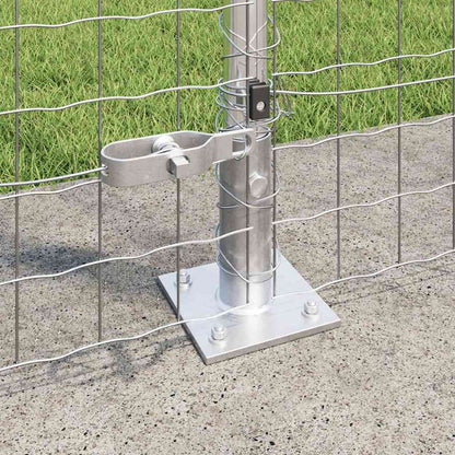 Zaun mit Pfosten Silber 1,4 x 10 m Stahl
