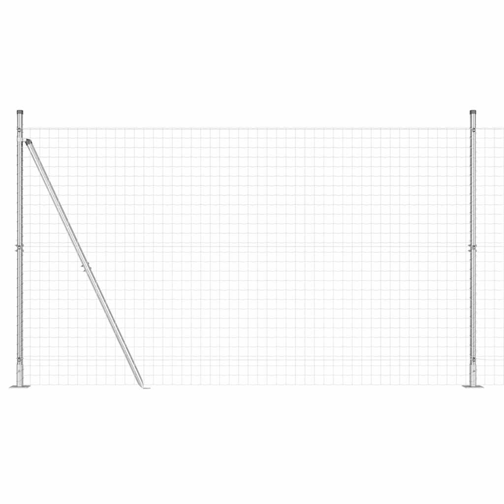Zaun mit Pfosten Silber 1.4 x 10 m Stahl