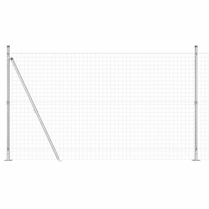 Zaun mit Pfosten Silber 1.4 x 10 m Stahl