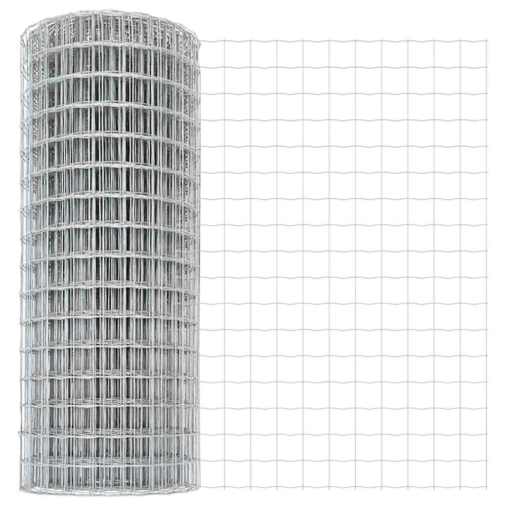 Zaun mit Pfosten Silber 1.4 x 10 m Stahl