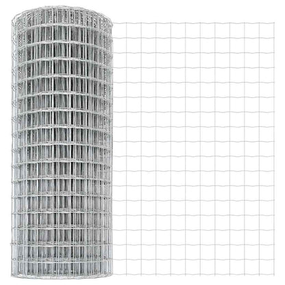 Zaun mit Pfosten Silber 1.4 x 10 m Stahl