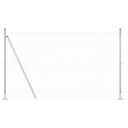 Zaun mit Pfosten Silber 1.5 x 10 m Stahl