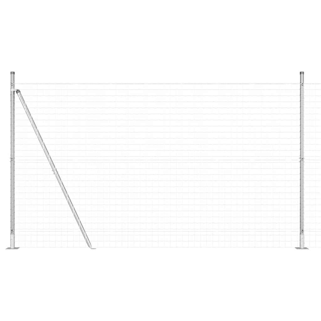 Zaun mit Pfosten Silber 1.6 x 10 m Stahl