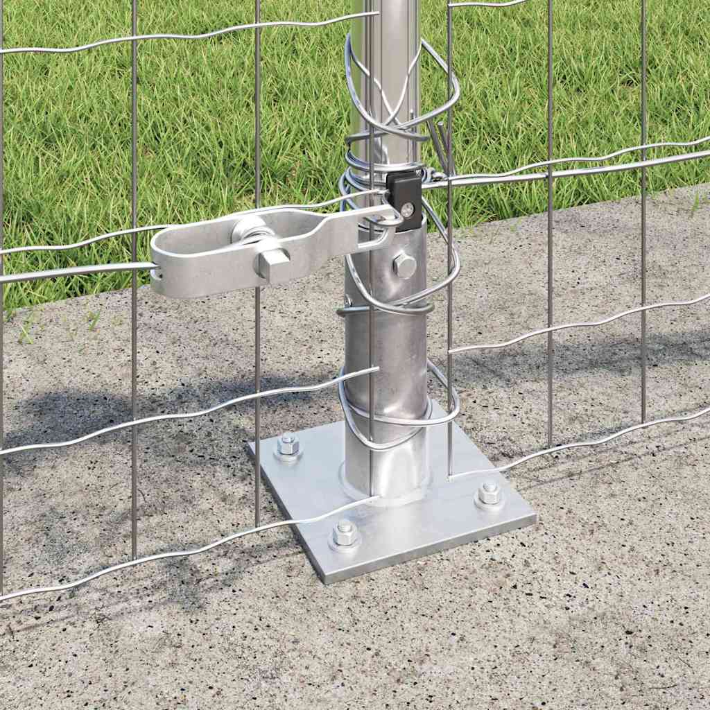 Zaun mit Pfosten Silber 0,6 x 10 m Stahl