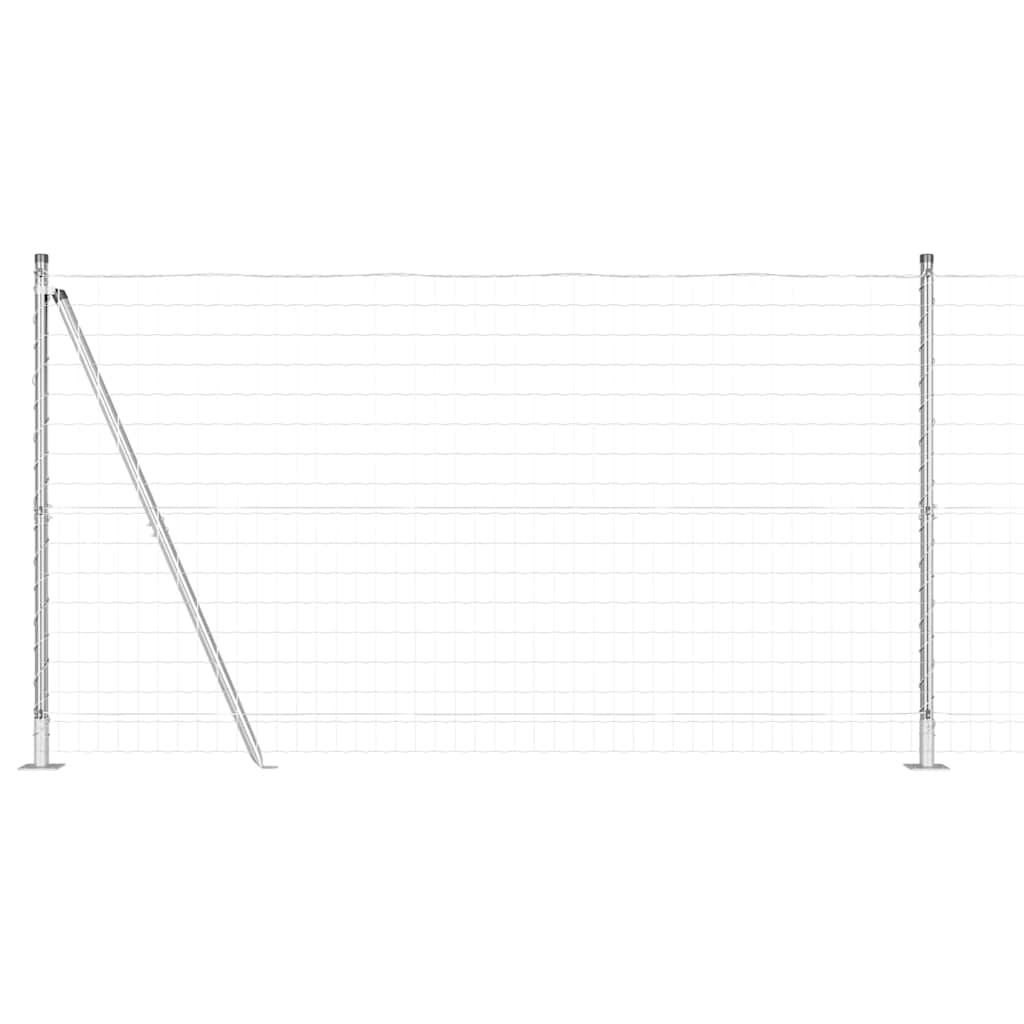 Zaun mit Pfosten Silber 1.2 x 10 m Stahl