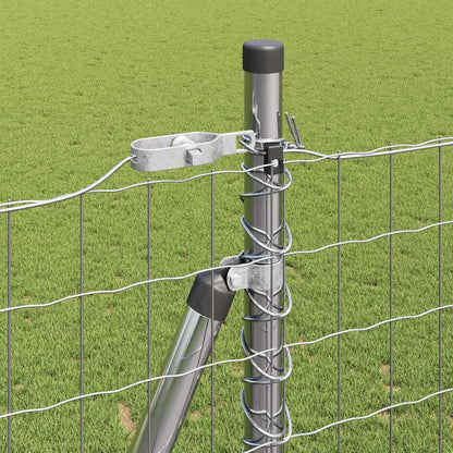Zaun mit Pfosten Silber 1,5 x 10 m Stahl