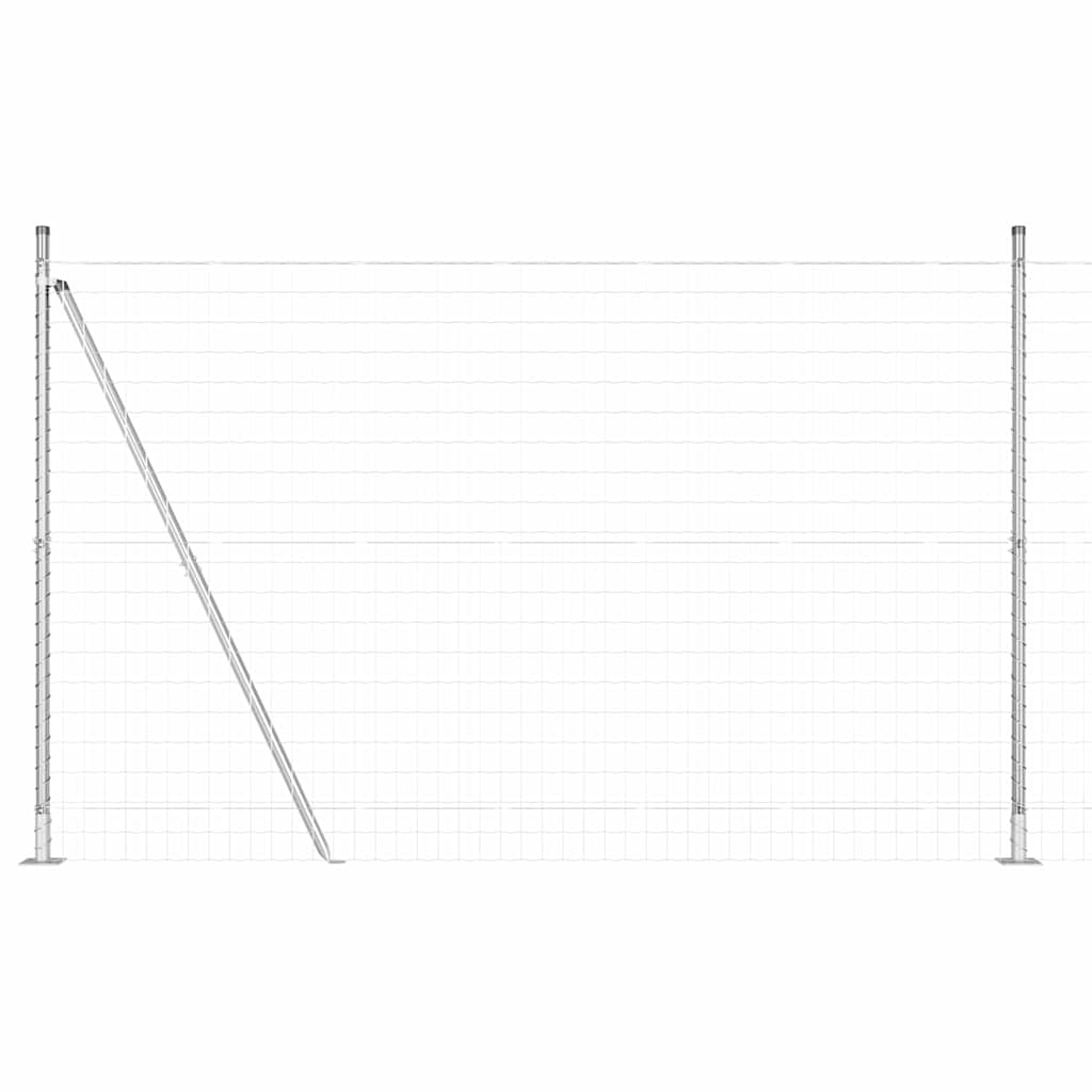 Zaun mit Pfosten Silber 1.5 x 10 m Stahl