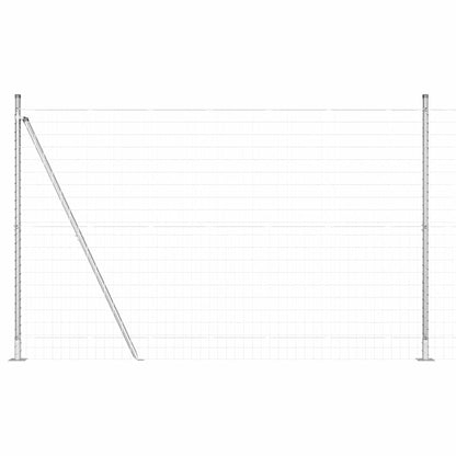 Zaun mit Pfosten Silber 1.5 x 10 m Stahl