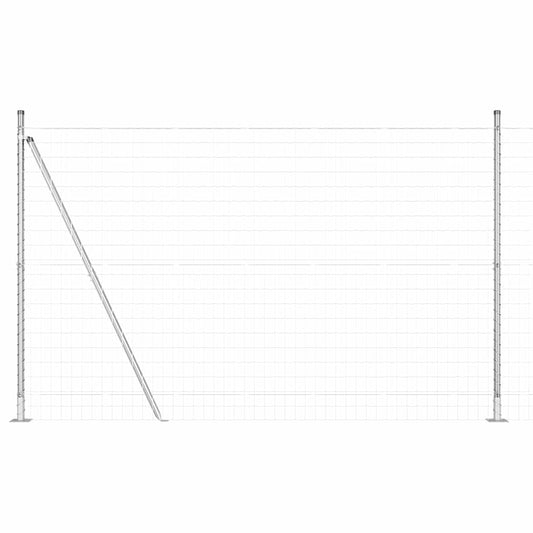 Zaun mit Pfosten Silber 1.5 x 10 m Stahl