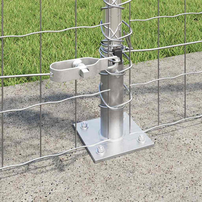 Zaun mit Pfosten Silber 1 x 10 m Stahl
