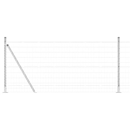 Zaun mit Pfosten Silber 1 x 10 m Stahl