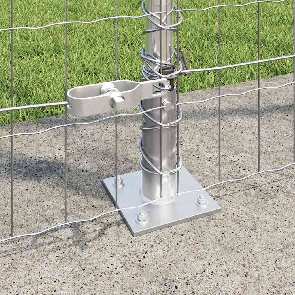 Zaun mit Pfosten Silber 1,4 x 10 m Stahl