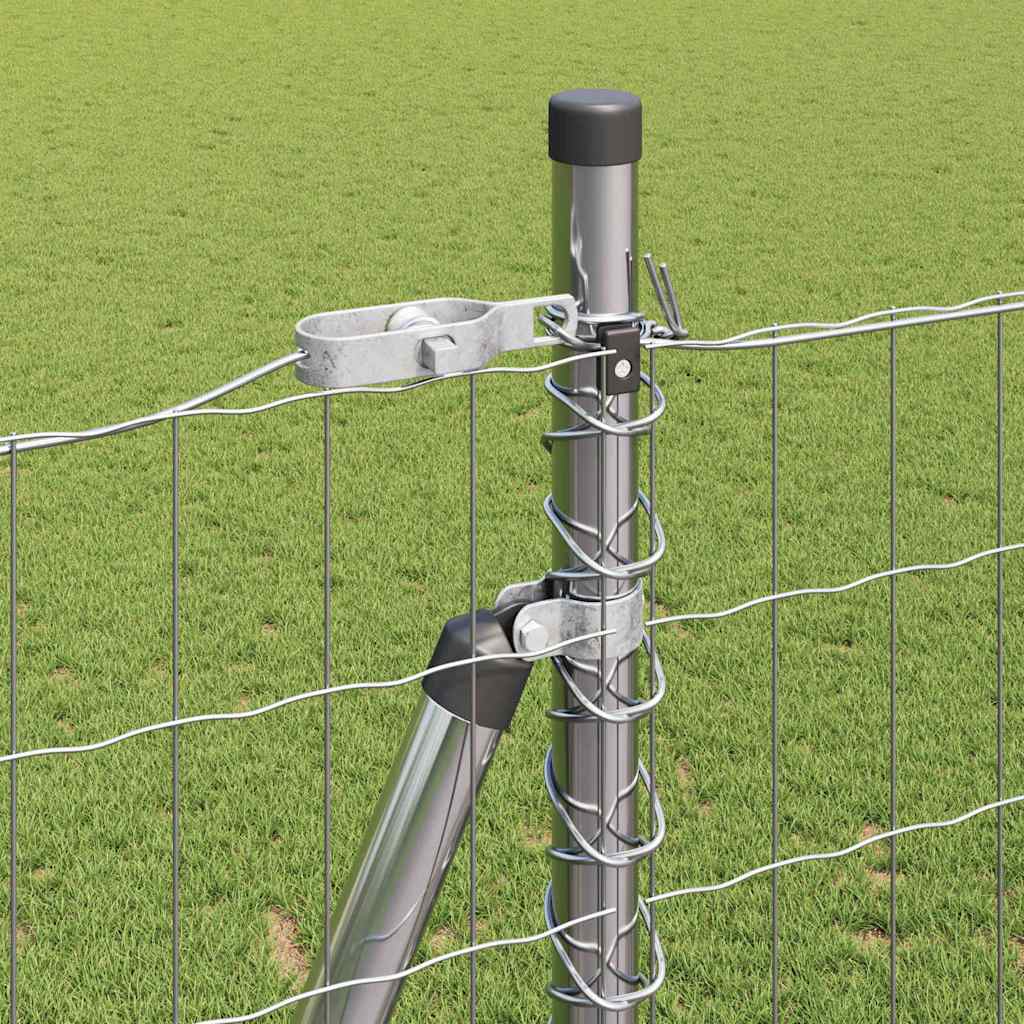 Zaun mit Pfosten Silber 1,4 x 10 m Stahl