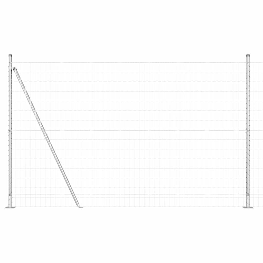 Zaun mit Pfosten Silber 1.4 x 10 m Stahl