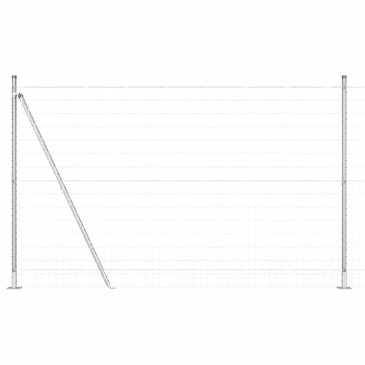 Zaun mit Pfosten Silber 1.4 x 10 m Stahl