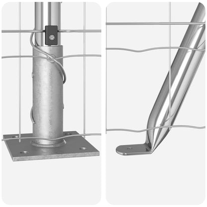 Zaun mit Pfosten Silber 0,4 x 10 m Stahl