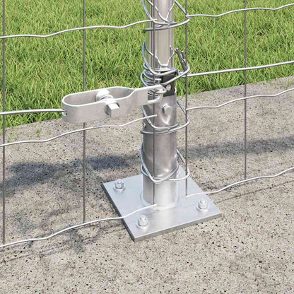 Zaun mit Pfosten Silber 0,4 x 10 m Stahl