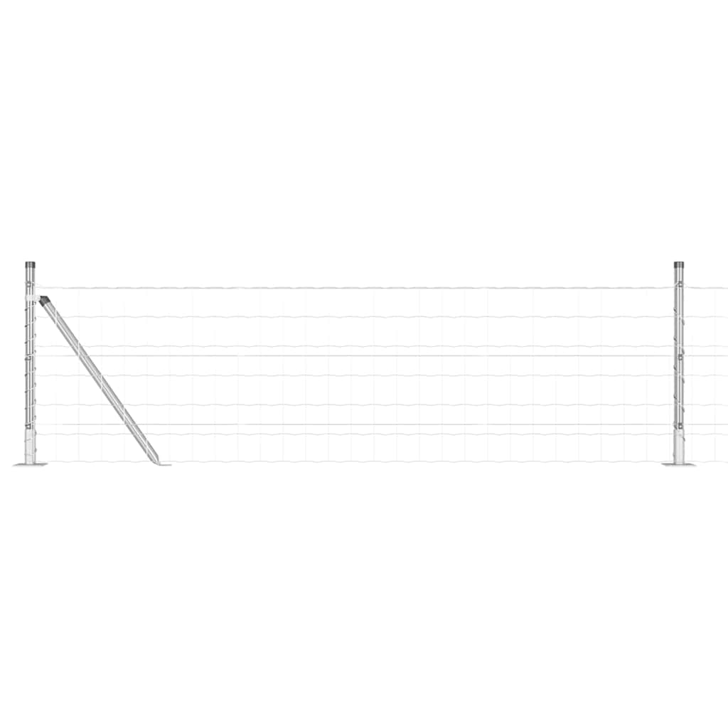 Zaun mit Pfosten Silber 0,4 x 10 m Stahl