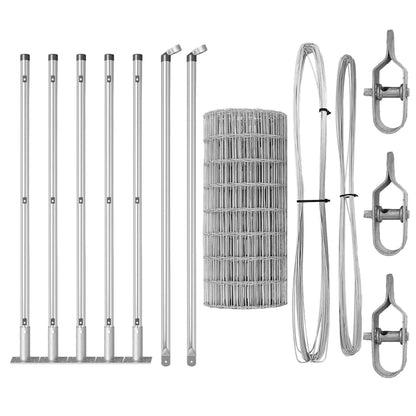 Zaun mit Pfosten Silber 0,4 x 10 m Stahl