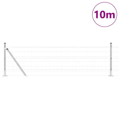 Zaun mit Pfosten Silber 0,4 x 10 m Stahl