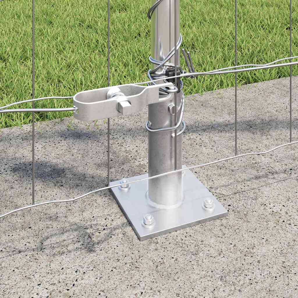 Zaun mit Pfosten Silber 1,2 x 10 m Stahl