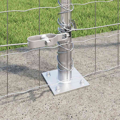 Zaun mit Pfosten Silber 1,4 x 10 m Stahl
