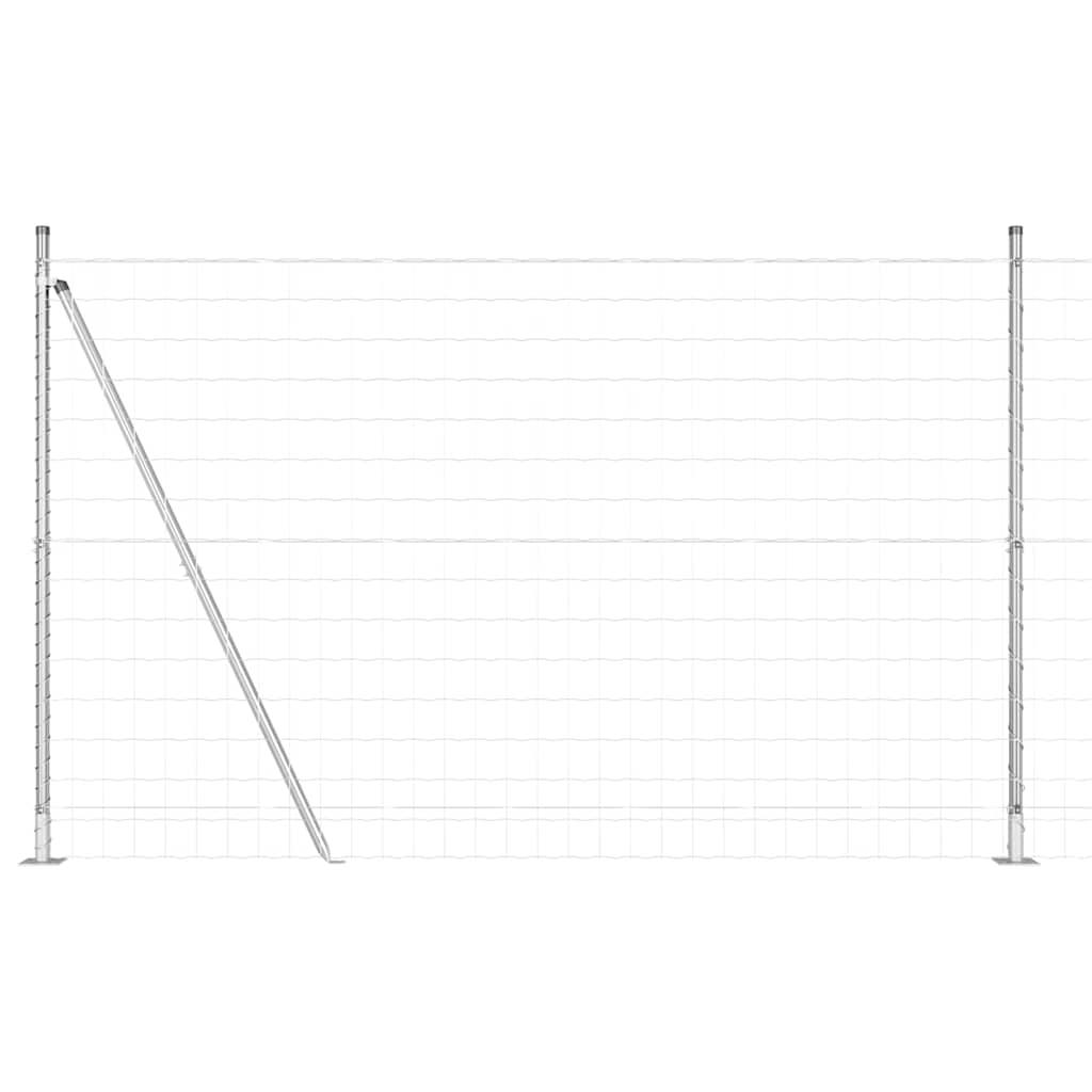 Zaun mit Pfosten Silber 1.4 x 10 m Stahl