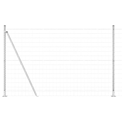 Zaun mit Pfosten Silber 1.6 x 10 m Stahl