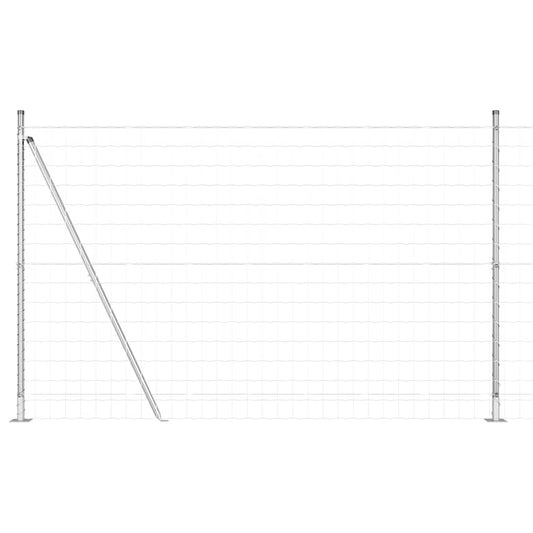 Zaun mit Pfosten Silber 1.6 x 10 m Stahl