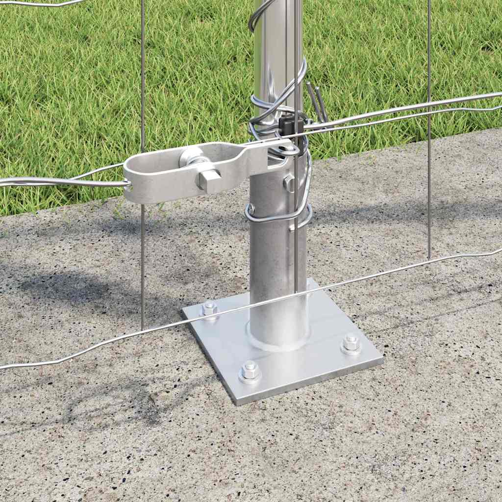 Zaun mit Pfosten Silber 1,2 x 10 m Stahl