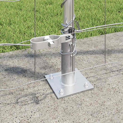 Zaun mit Pfosten Silber 1,2 x 10 m Stahl