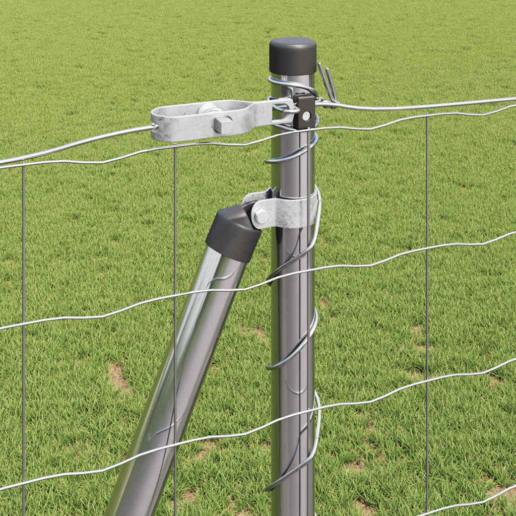 Zaun mit Pfosten Silber 1,2 x 10 m Stahl