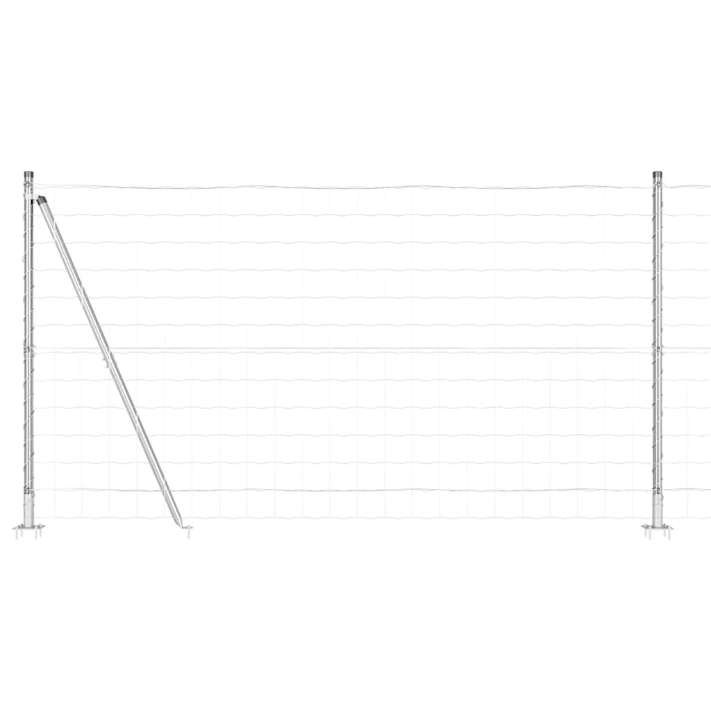 Zaun mit Pfosten Silber 1.2 x 10 m Stahl