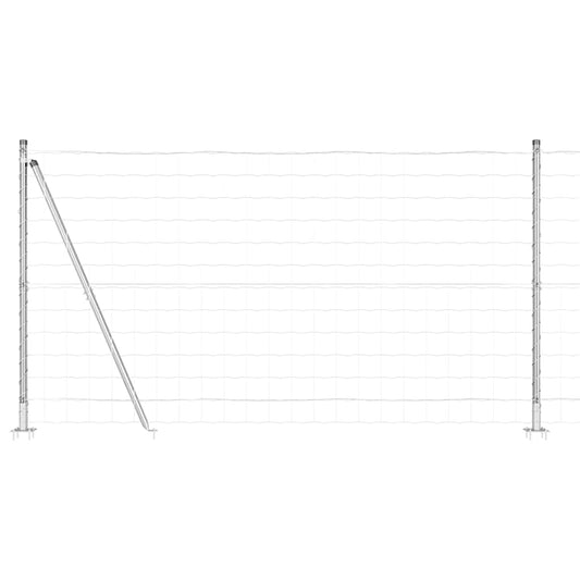 Zaun mit Pfosten Silber 1.2 x 10 m Stahl