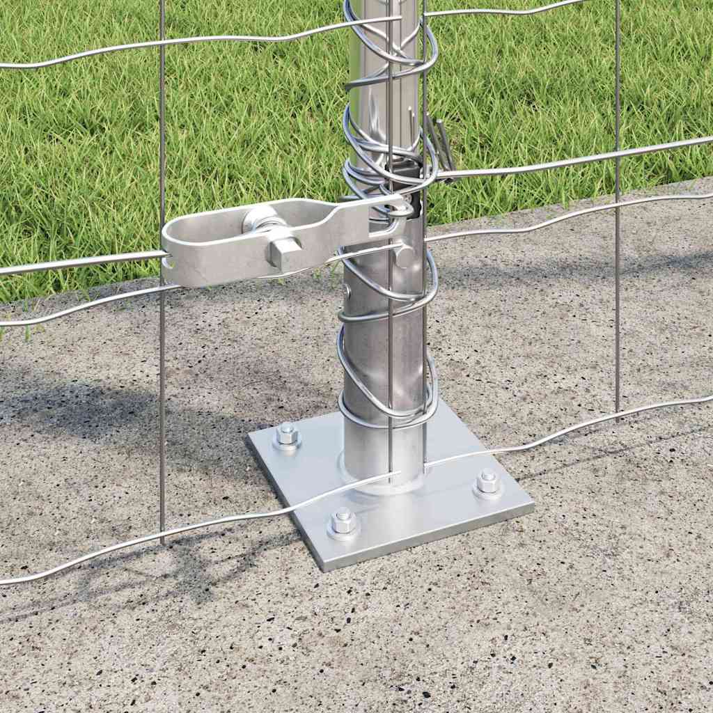 Zaun mit Pfosten Silber 1,6 x 10 m Stahl